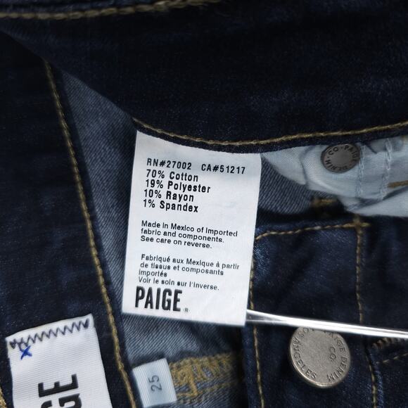 Paige Denim Shorts Womens 25 Dark Wash Kayla Bermuda Rolled Raw Hem Stretch Jean - Picture 11 of 14